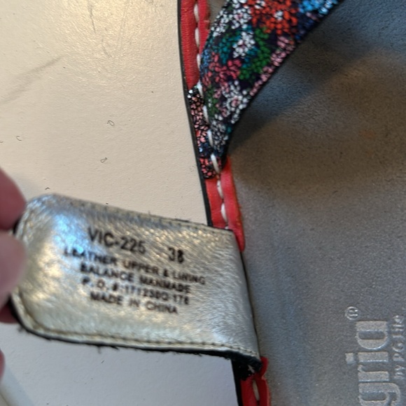 Alegria Floral Leather Sandals Botanicool Red Black Adjustable Fits Size 8 - Picture 5 of 5